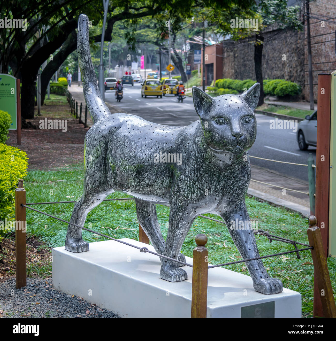 Cat sculpture at Cats Park - Cali, Colombia Stock Photo
