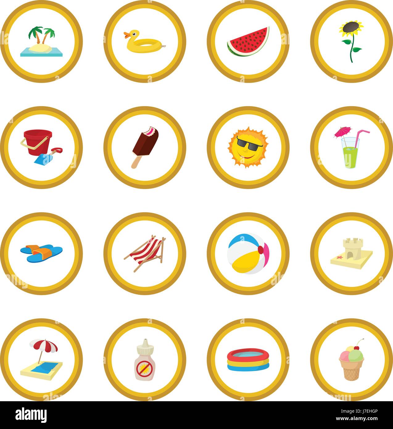 Summer icon circle Stock Vector Image & Art - Alamy
