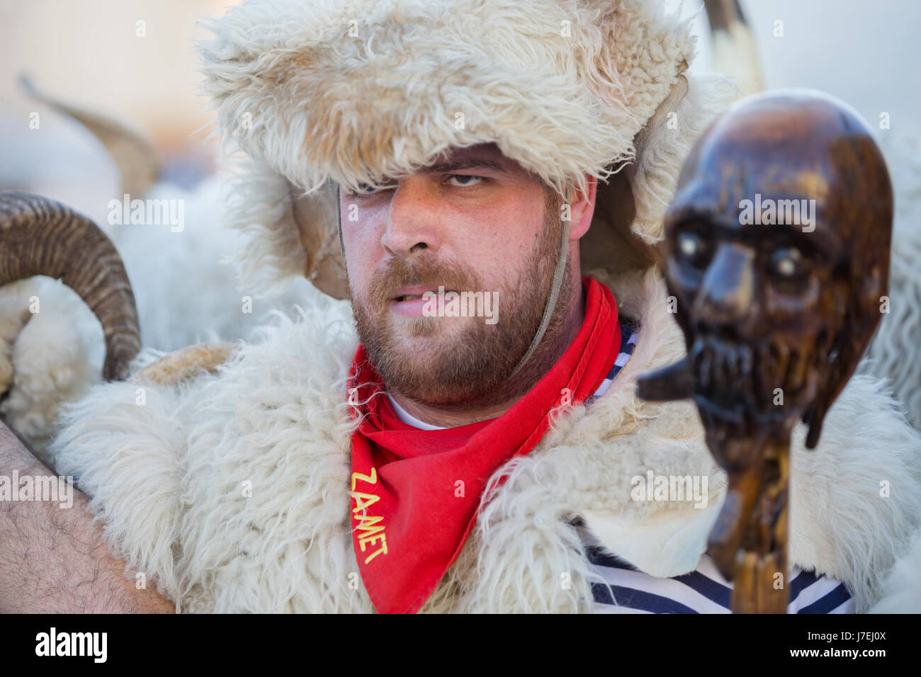 Bellringer from town Rijeka during famous bellringers festival in place
