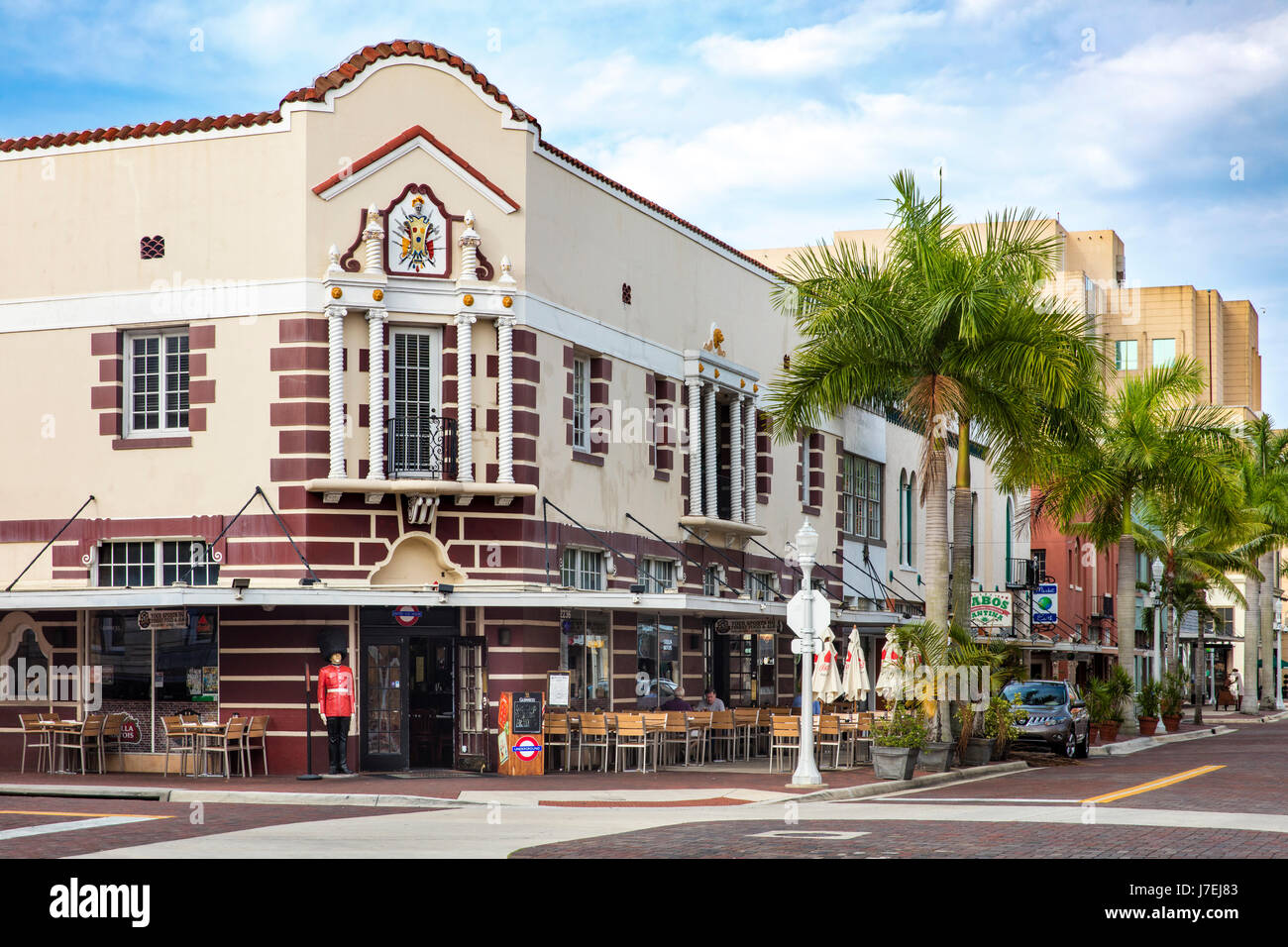 United Ale House - a UK themed pub along historic First Street in Fort Myers, Florida, USA Stock Photo