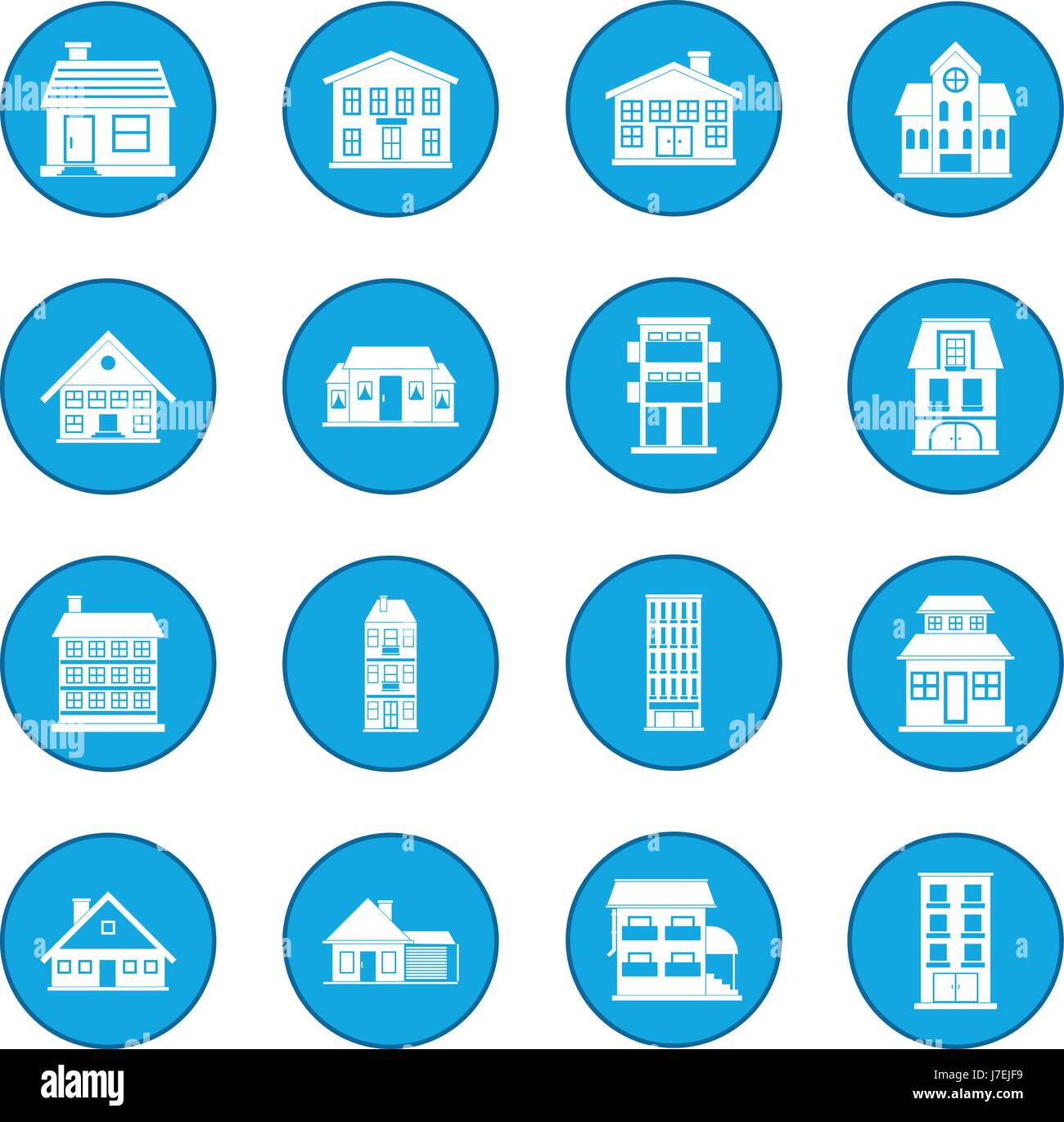 Houses icon blue Stock Vector Image & Art - Alamy
