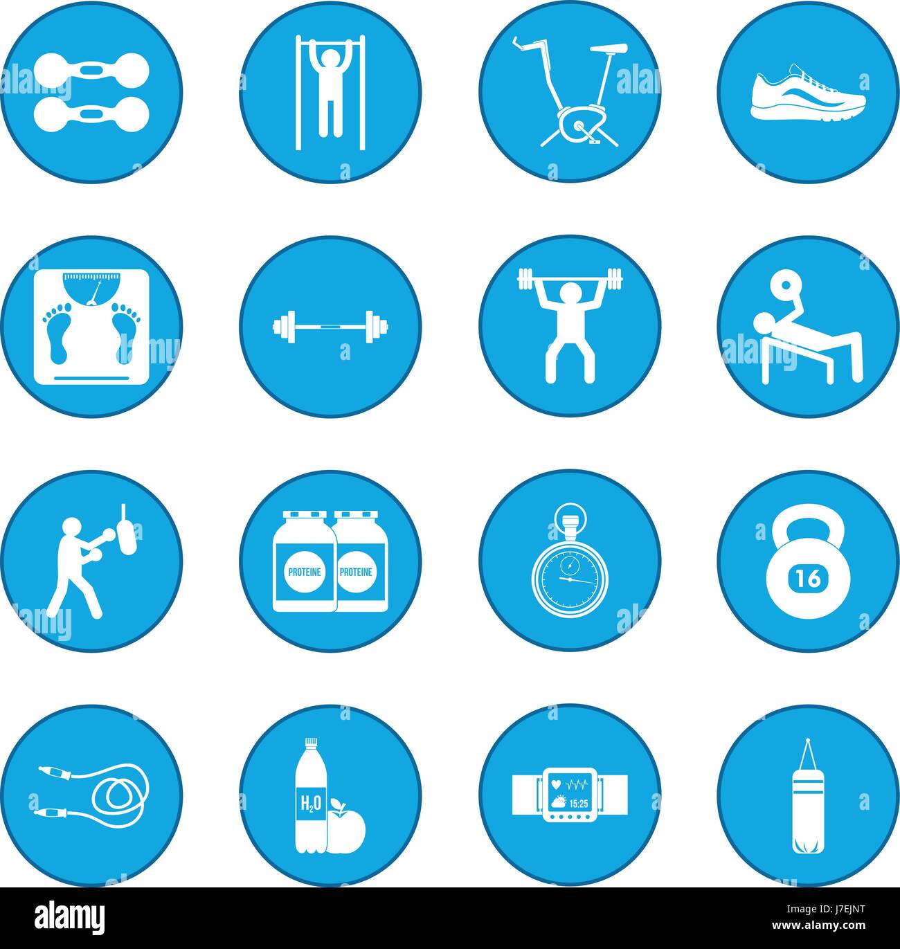 Gym icon blue Stock Vector Image & Art - Alamy