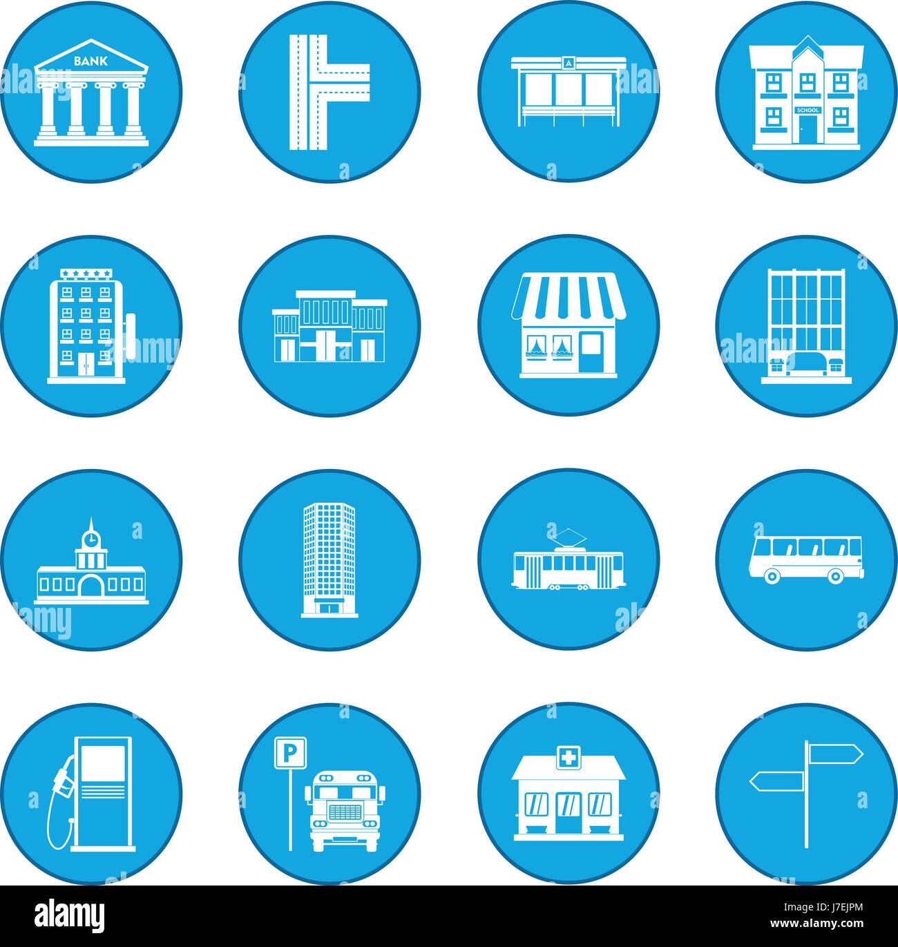 Infrastructure set icon blue Stock Vector Image & Art - Alamy