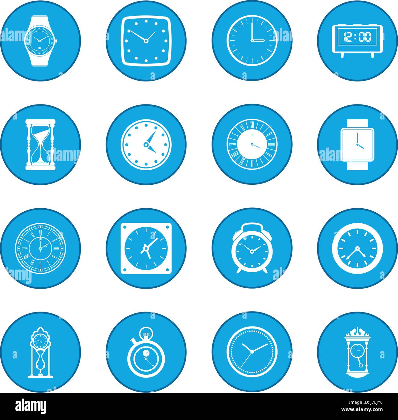 Clocks icon blue Stock Vector Image & Art Alamy