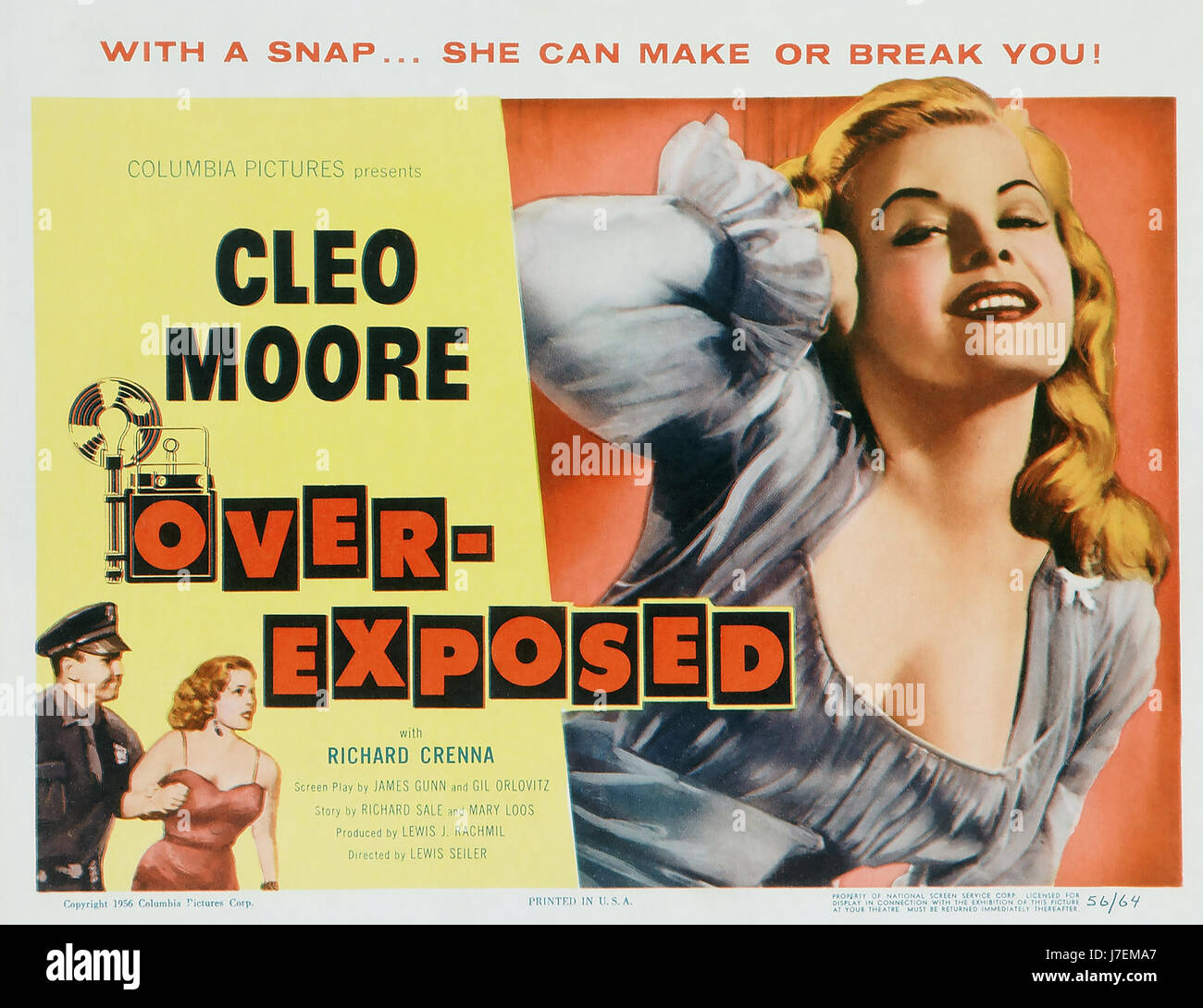 OVER EXPOSED 1956 Columbia film with Cleo Moore as Lily Stock Photo