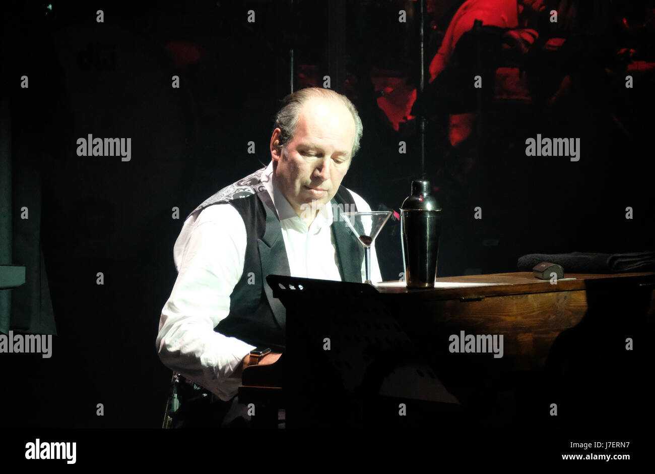 Film music composer Hans Zimmer plays the piano in the Arena in Leipzig,  Germany, 24 May 2017. The Oscar-winning composer is giving two performances  in Germany as part of his european tour.