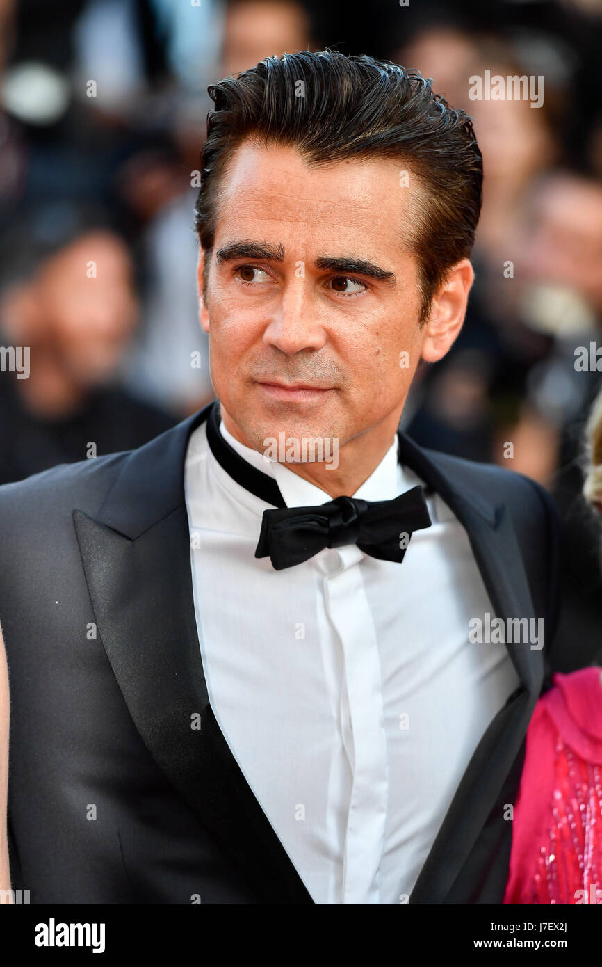 Cannes, France. 24th May, 2017. Irish actor Colin Farrell poses for photos on the red carpet for the screening of the film 'The Beguiled' in competition at the 70th Cannes Film Festival in Cannes, France, on May 24, 2017. Credit: Chen Yichen/Xinhua/Alamy Live News Stock Photo