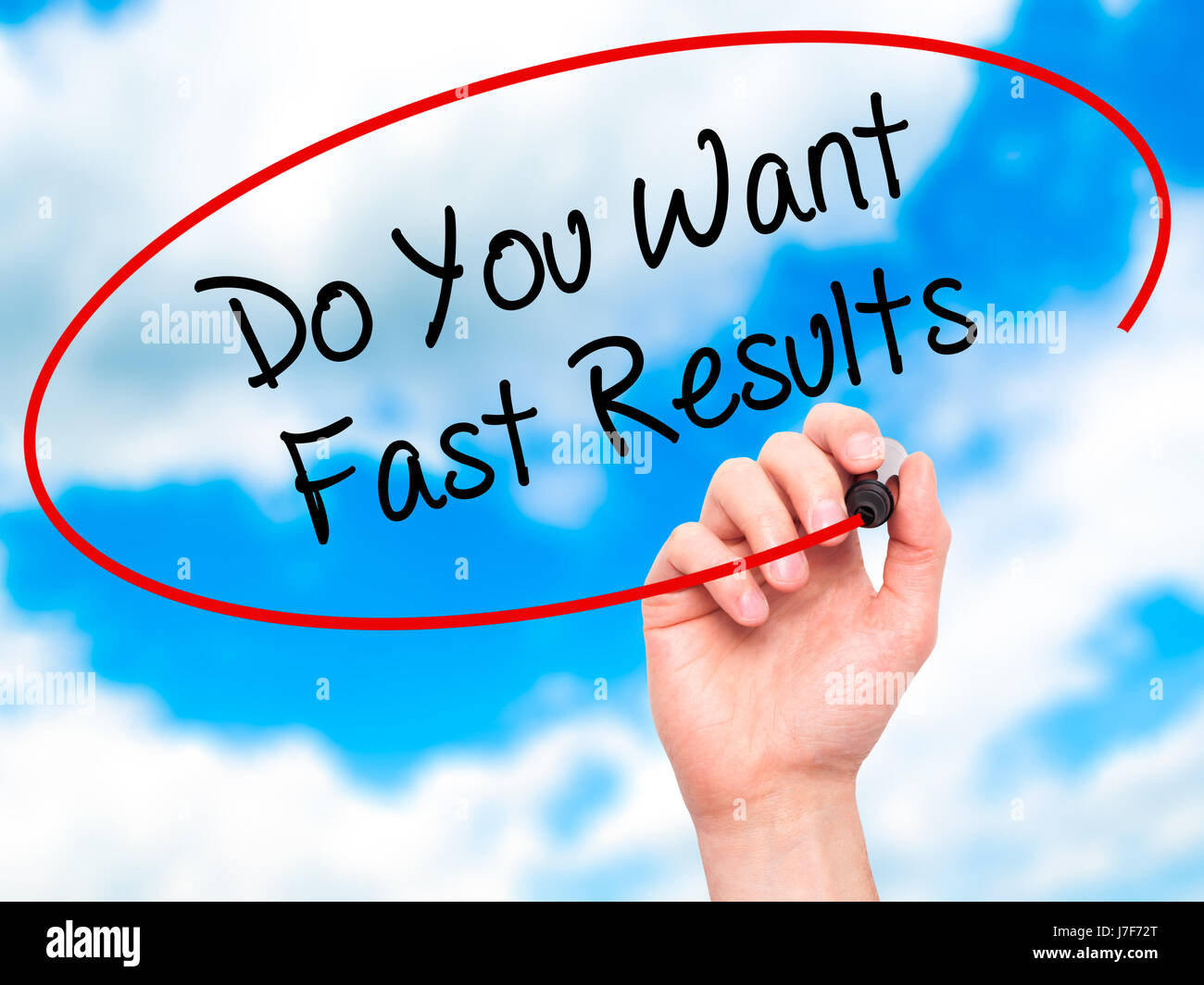 Write Man Fast Man Hand writing Do You Want Fast Results with black marker on visual ...