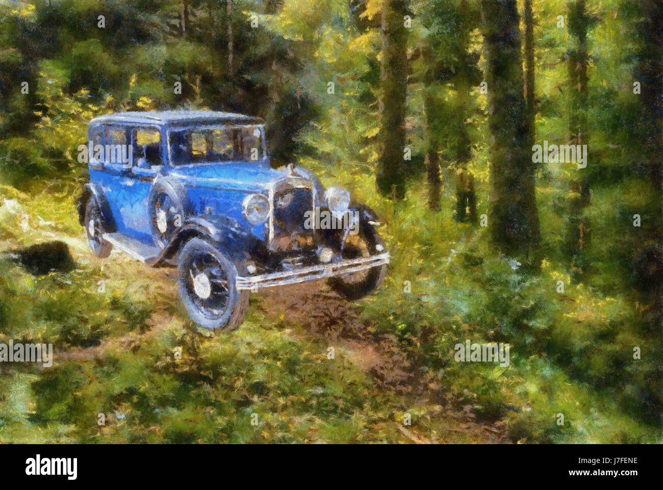 painting car automobile vehicle means of travel motor vehicle vintage