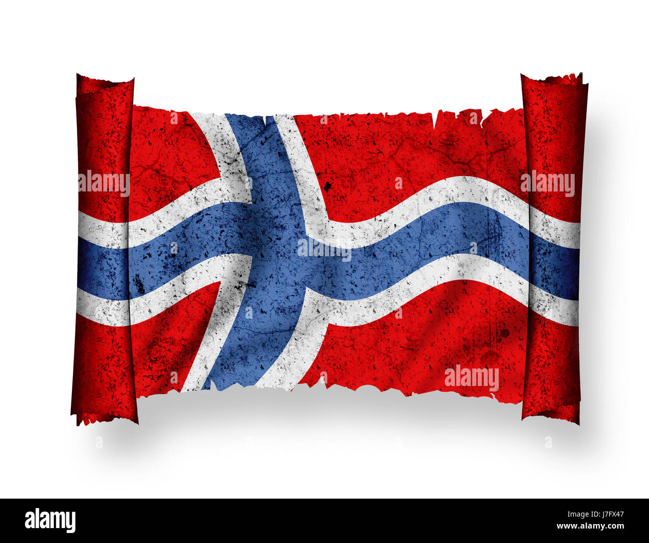 norway flag national norway flag blow national pictogram symbol pictograph Stock Photo