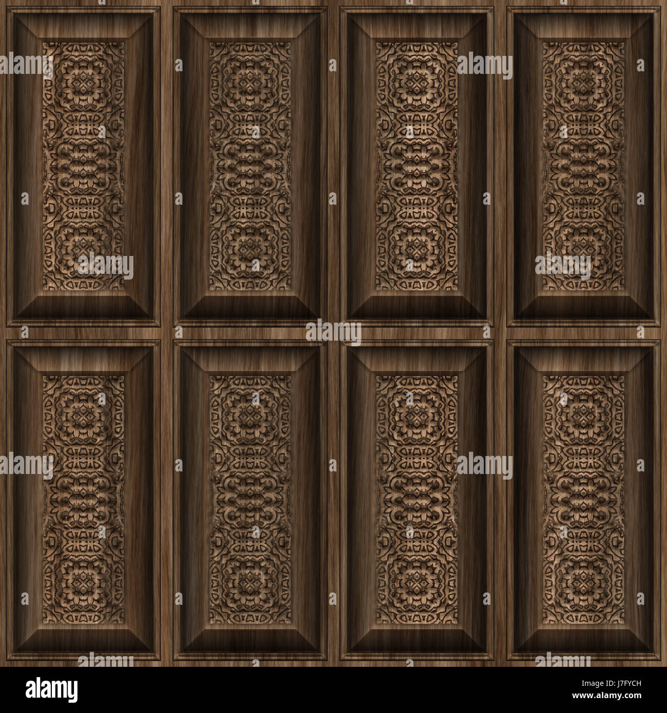 furniture wood wall ornate ornamental abstract decorative carved wooden Stock Photo