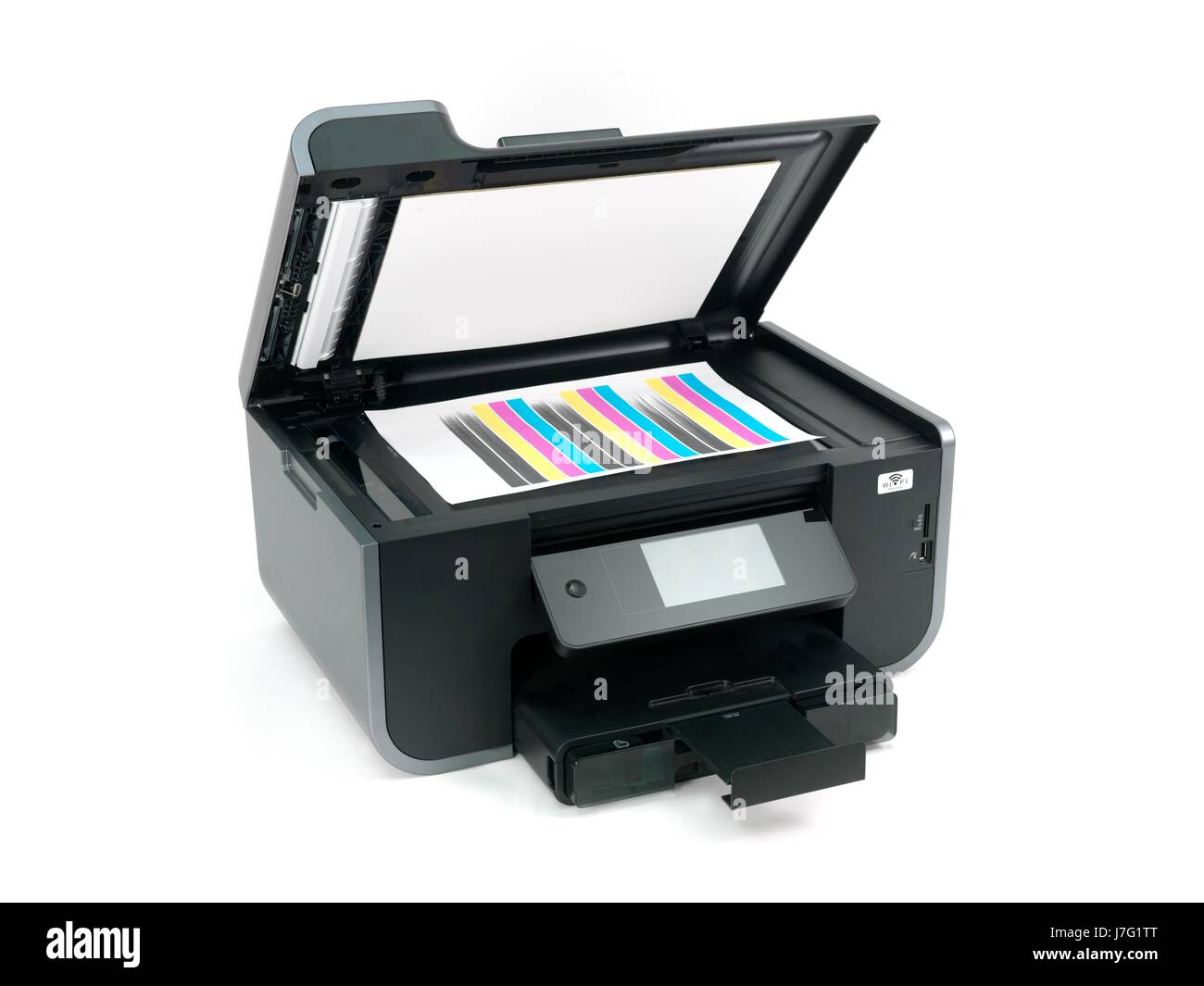 PC computers computer desk art isolated colour modern modernity ...