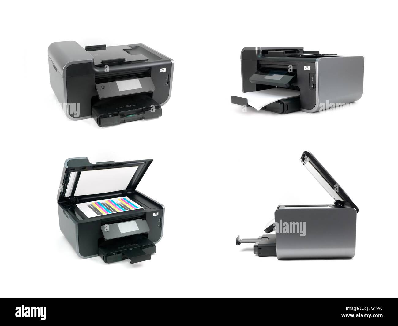 PC computers computer desk art isolated colour modern modernity ...