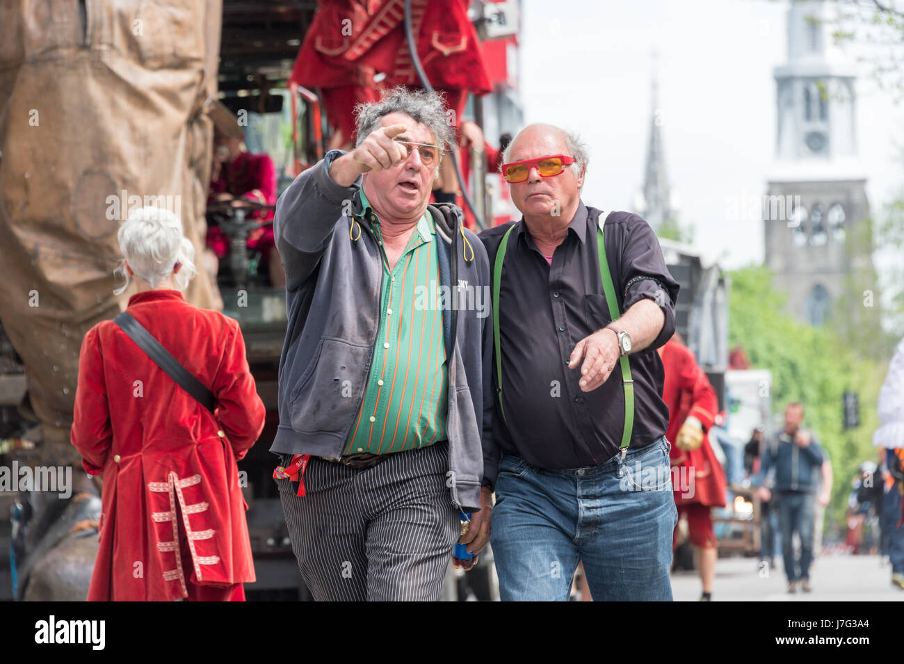 Montreal, CA - 20 May 2017: Jean Luc Courcoult, Director of Royal de Luxe Company, during 'Giants' performance Stock Photo
