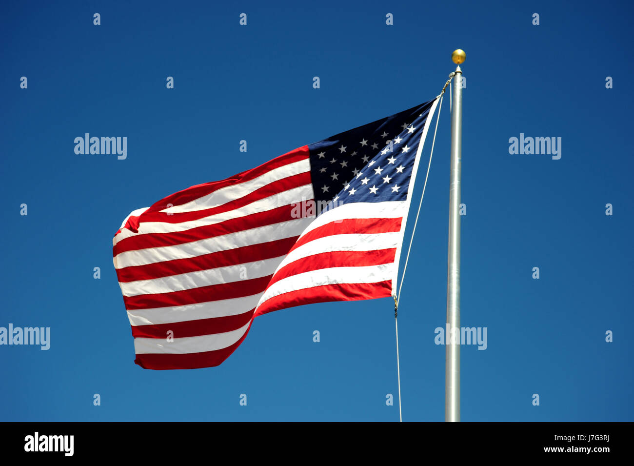 Blue Symbolic American Usa America Flag Pole Banner National