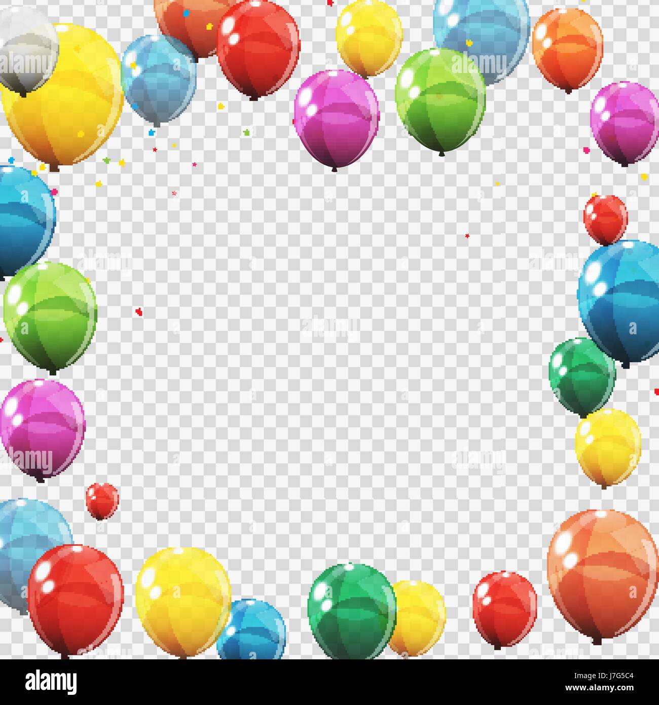 Group of Colour Glossy Helium Balloons Isolated on Transperent Stock ...