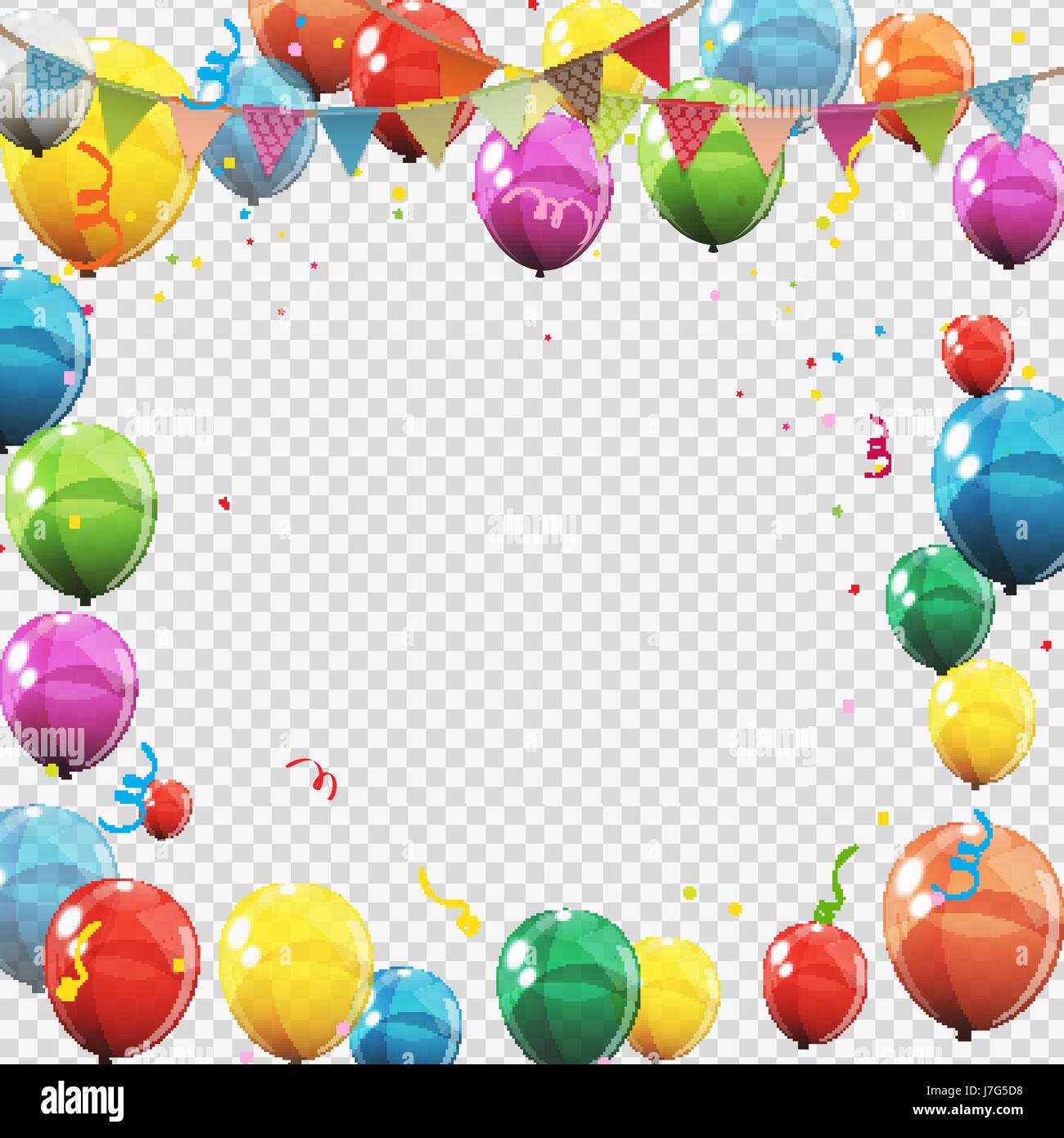 Group of Colour Glossy Helium Balloons Isolated on Transperent Stock ...