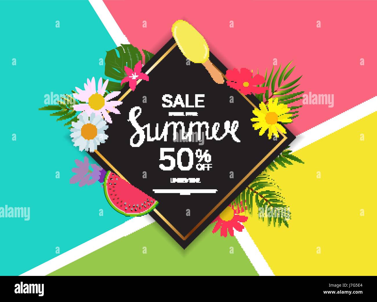 Summer Sale Abstract Background Vector Illustration Stock Vector Image ...