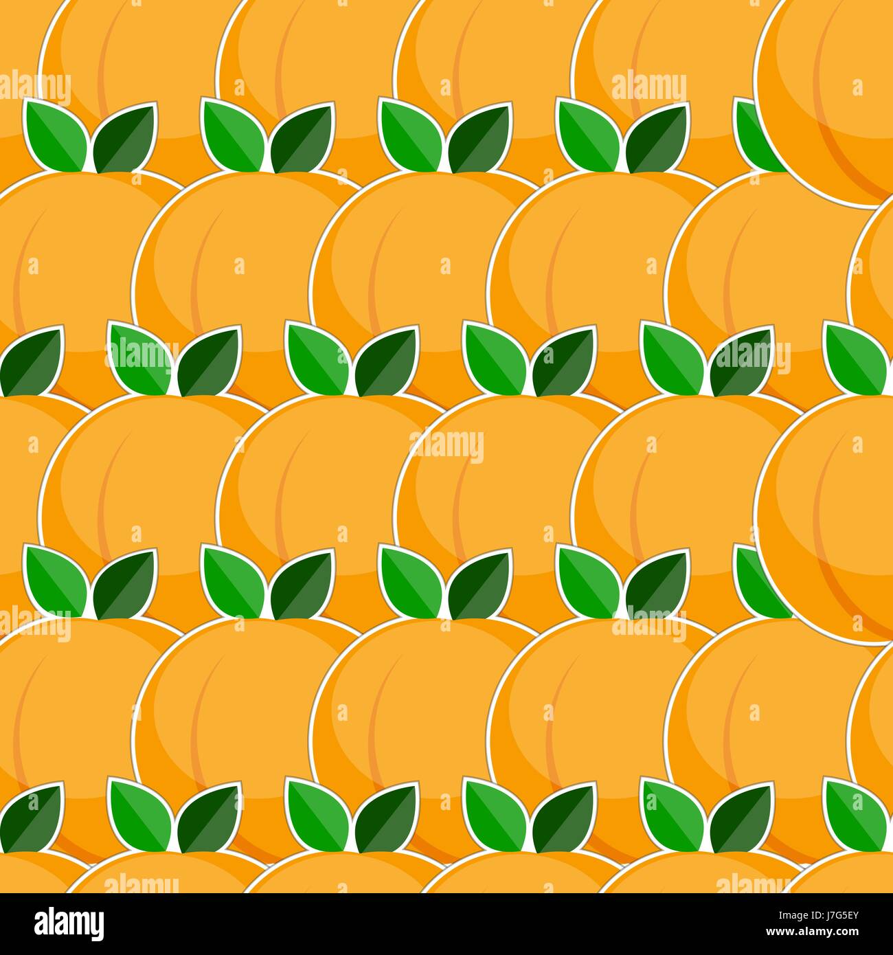 Seamless pattern with peach fruits in flat style Stock Vector Image ...