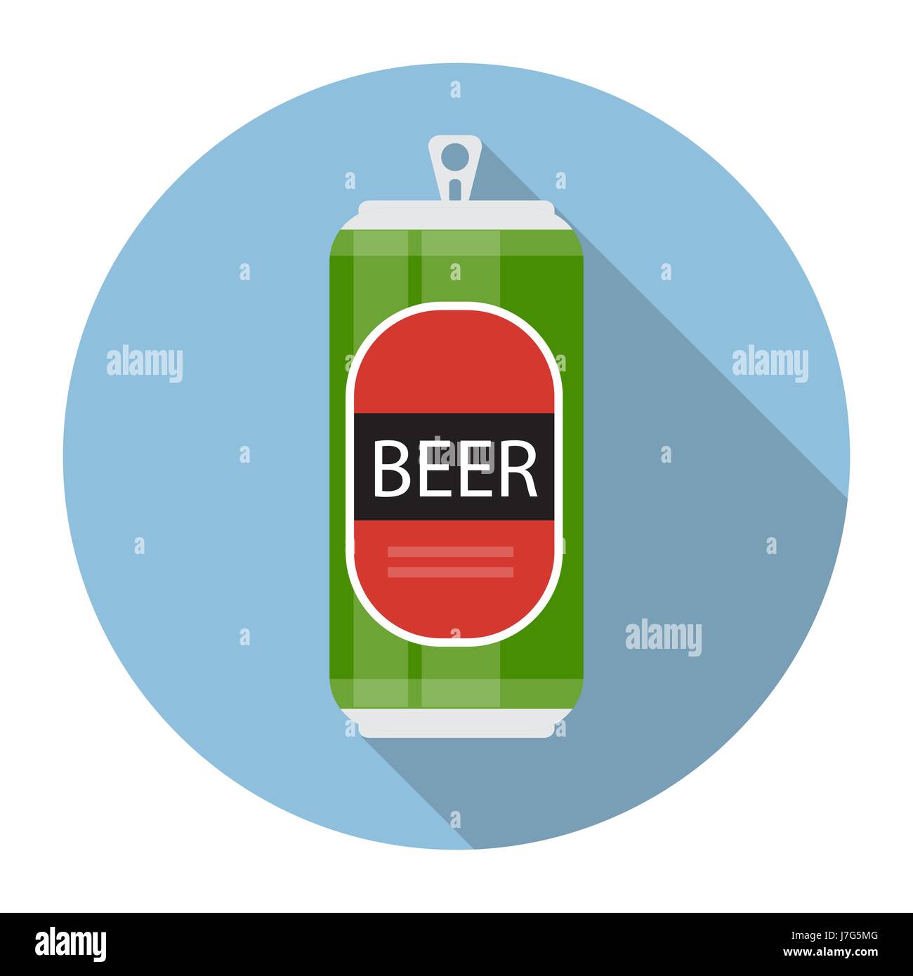 Beer Bottle Template in Modern Flat Style Icon on White. Materia Stock Vector