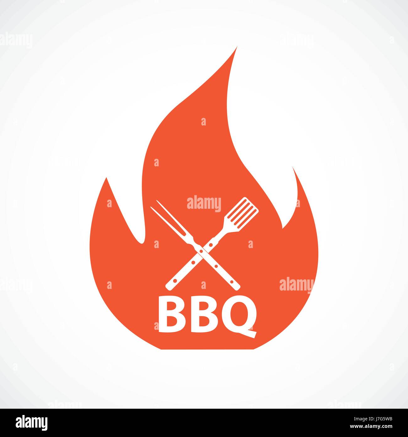 BBQ Icon with Grill Tools. Vector Illustration Stock Vector Image & Art ...