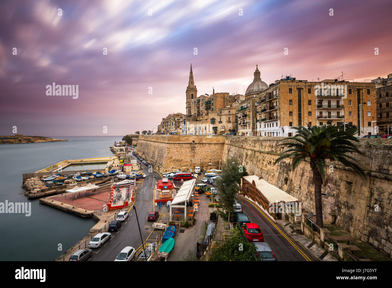 Valletta Skyline In The Cloudy Morning Malta Stock Photo Alamy Valletta Skyline In The Cloudy Morning Malta Stock Photo Alamy