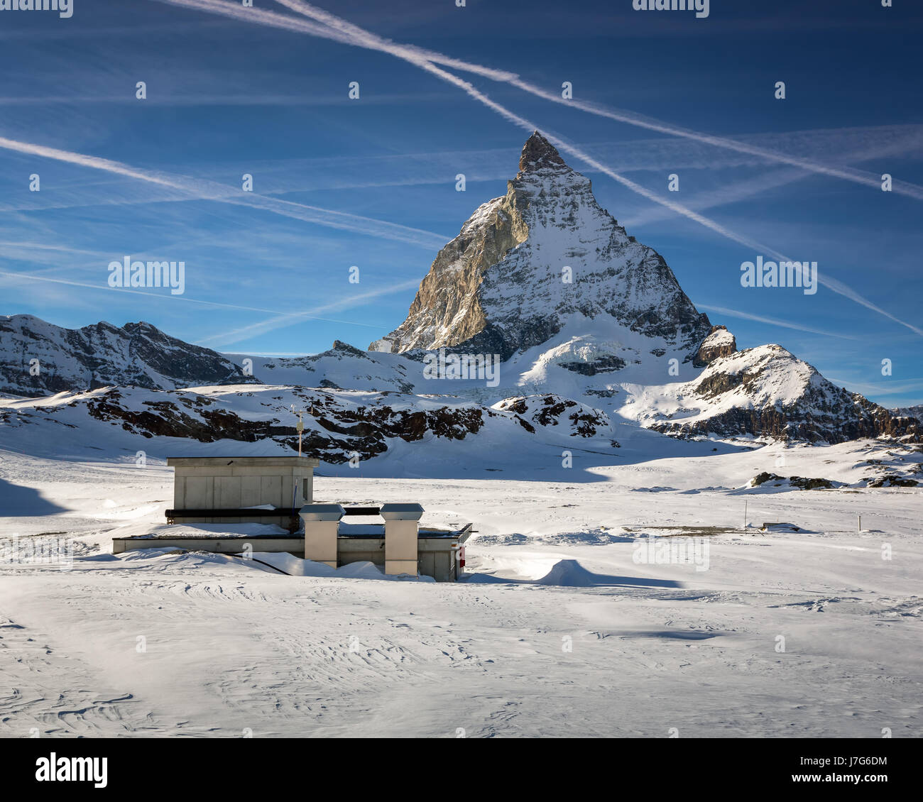 Matterhorn Peak in Zermatt Ski Resort, Switzerland Stock Photo - Alamy