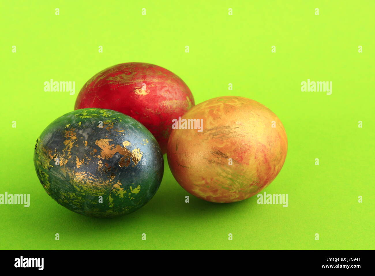 three easter eggs Stock Photo