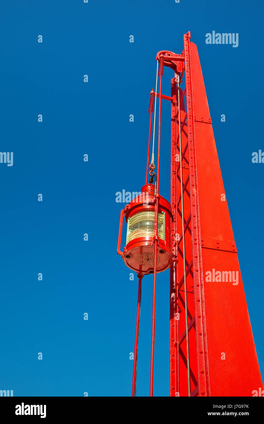 detail lantern bracket firmament sky old blue detail historical engineering Stock Photo