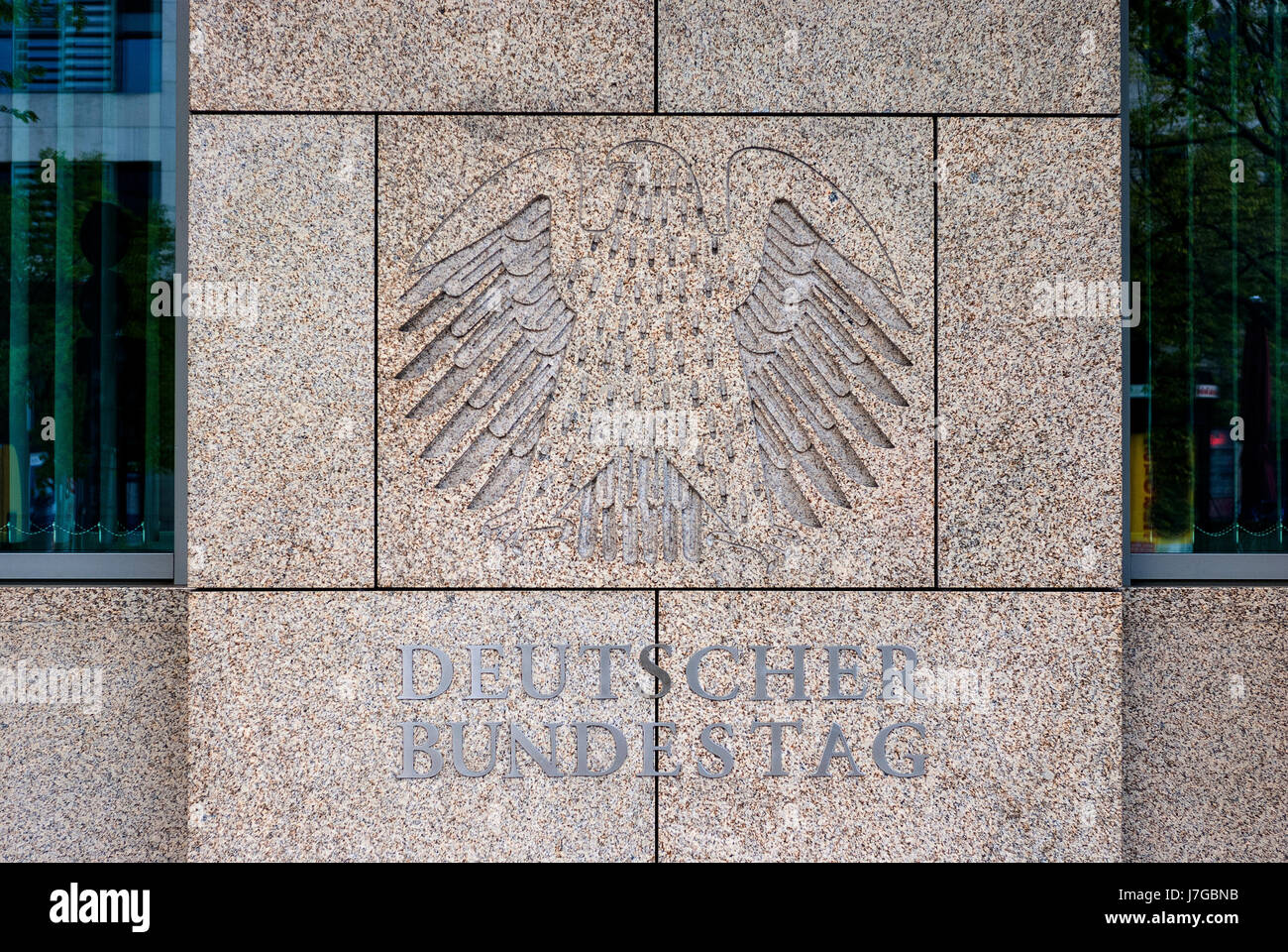Relief federal eagle, German Parliament, Berlin, Germany Stock Photo