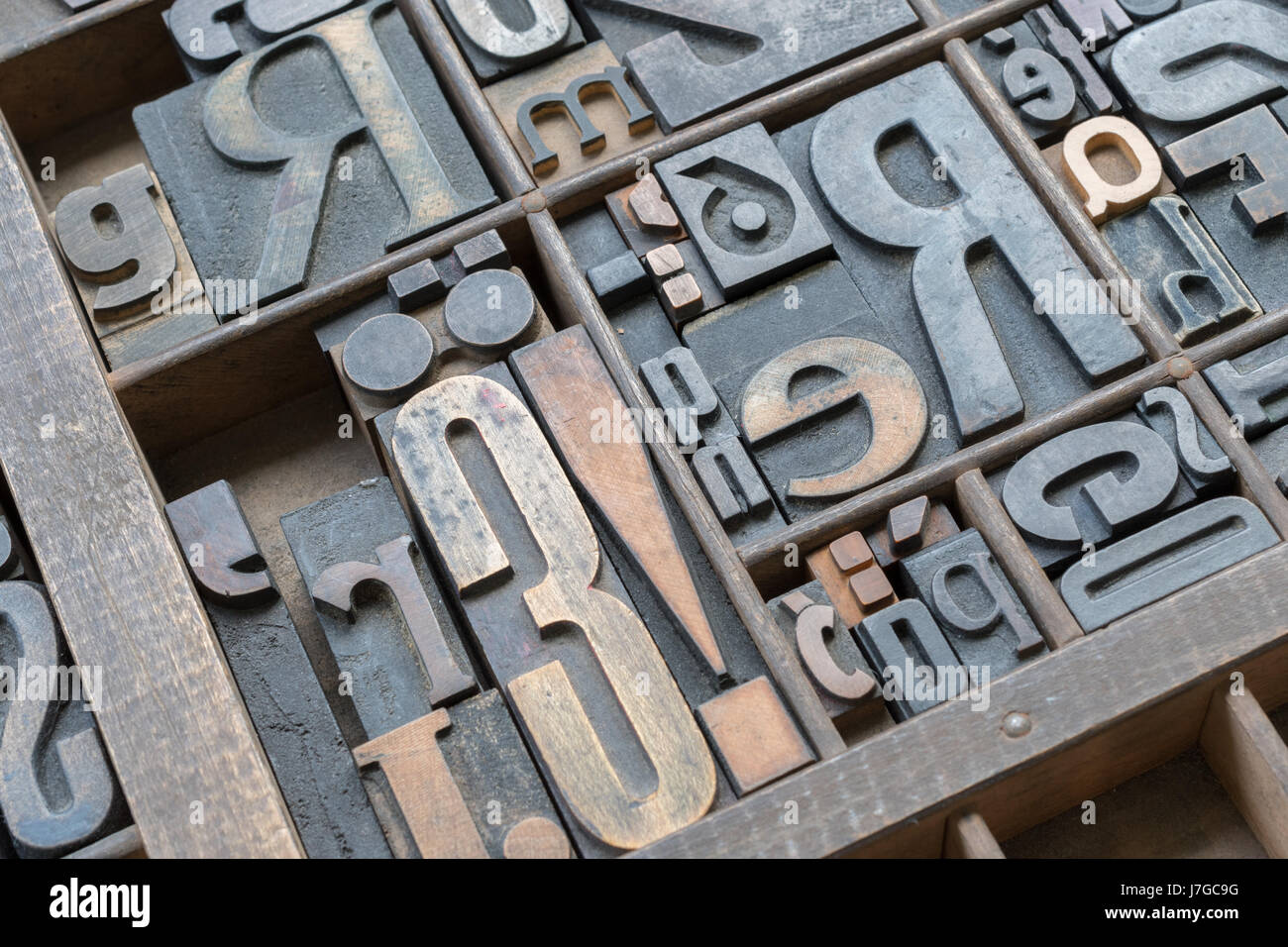 Old letterpress printing blocks in printers tray Stock Photo Alamy
