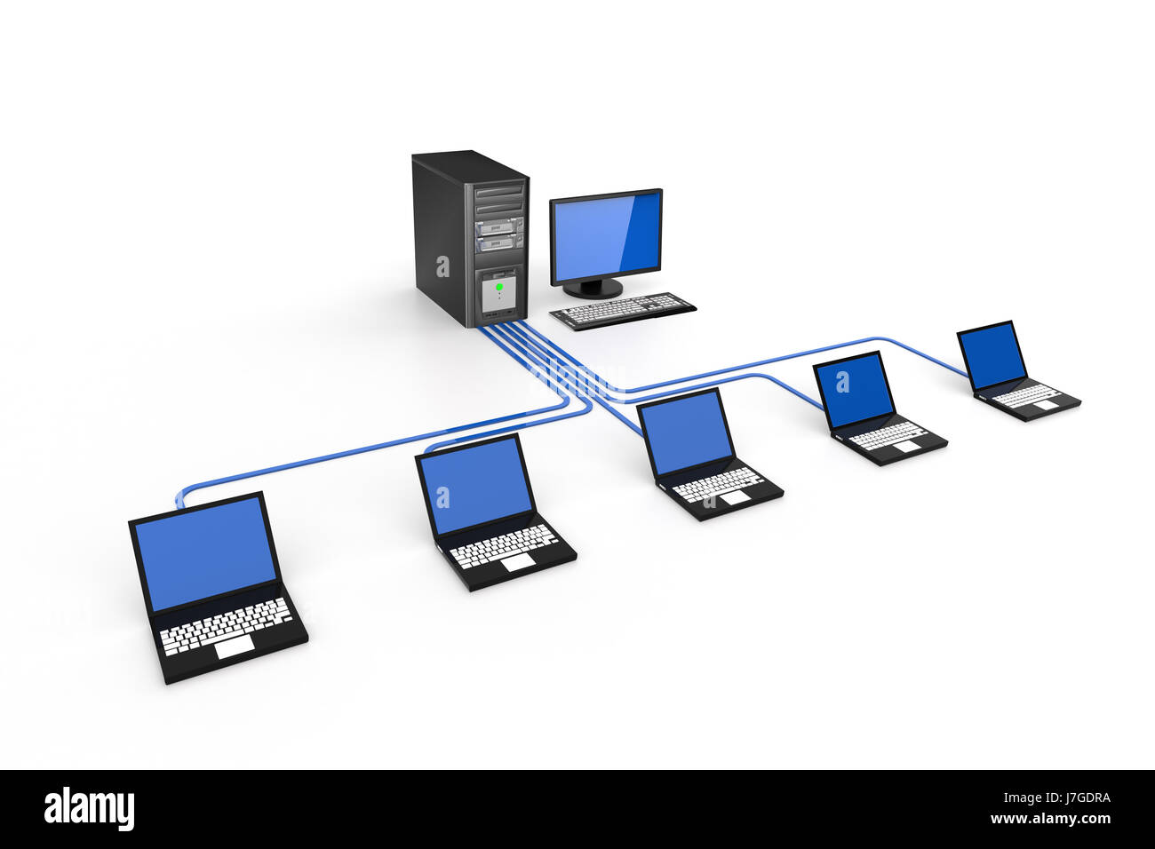 network office laptop notebook computers computer keyboard PC isolated