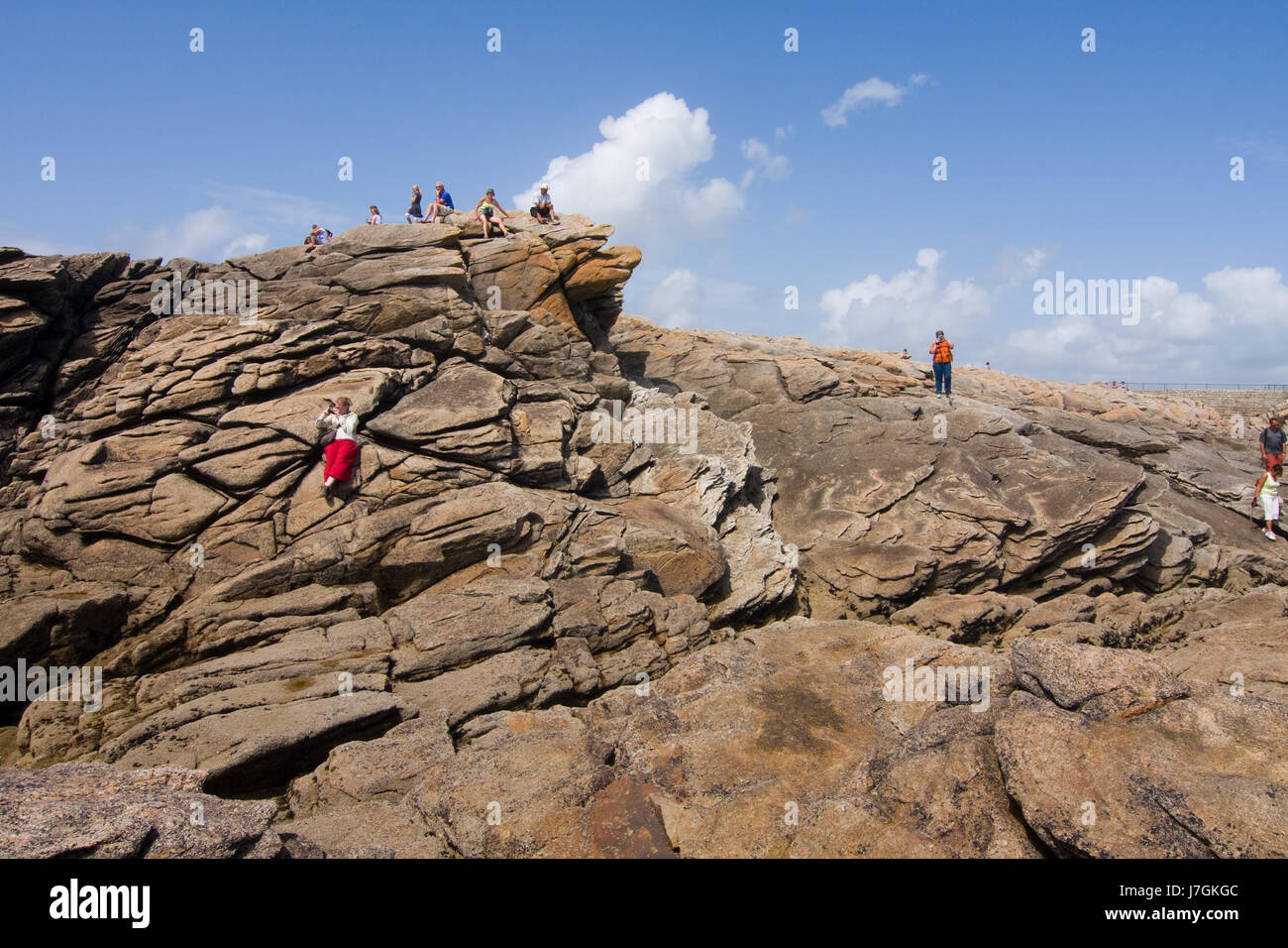 rock coast horizon wild beach seaside the beach seashore waves rock france Stock Photo