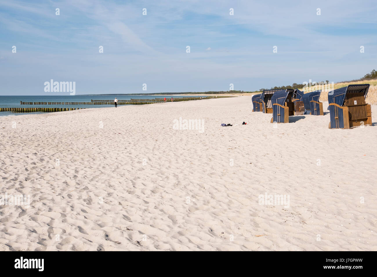 Beach  and beach chairs at Ahrenshoop, Mecklenburg-Vorpommern, Germany Stock Photo