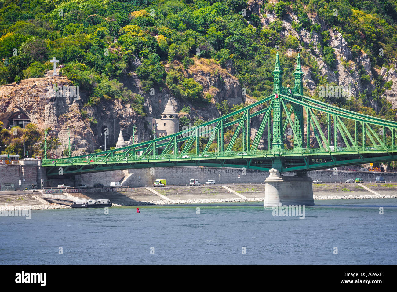 View of Budapest Liberty Bridge on summer Stock Photo