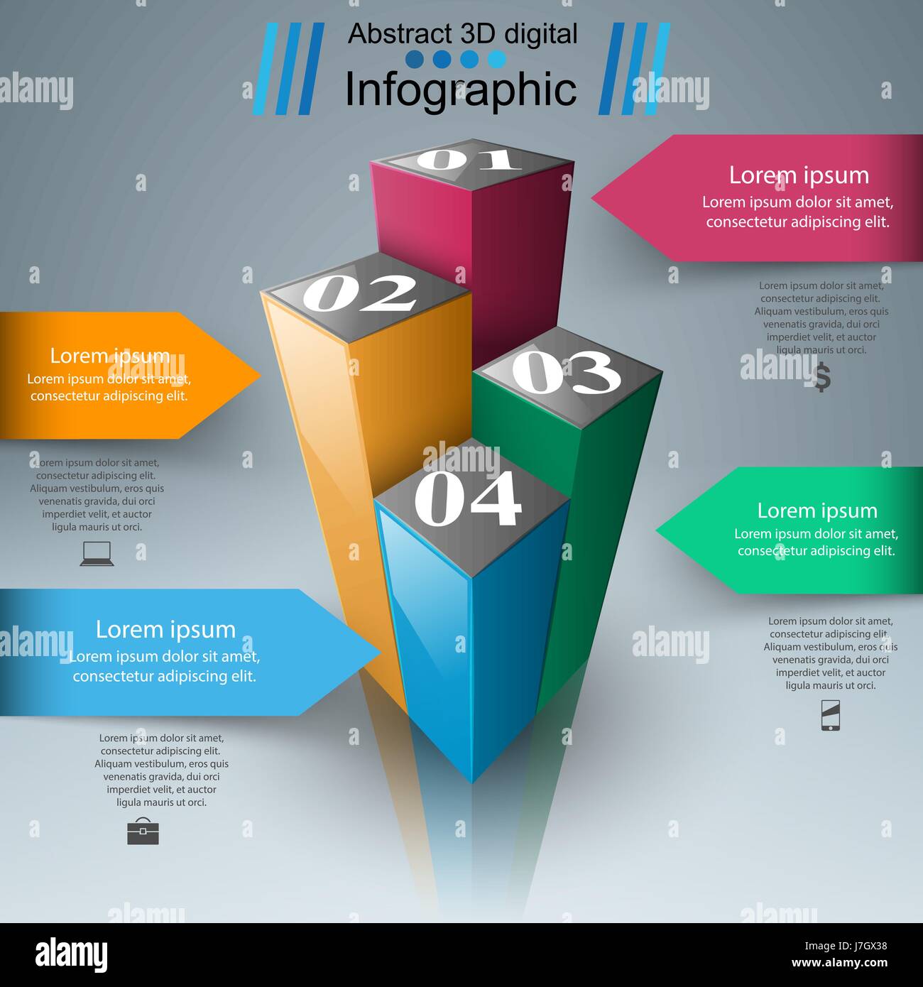 Abstract 3D digital illustration Infographic Stock Vector Image & Art ...