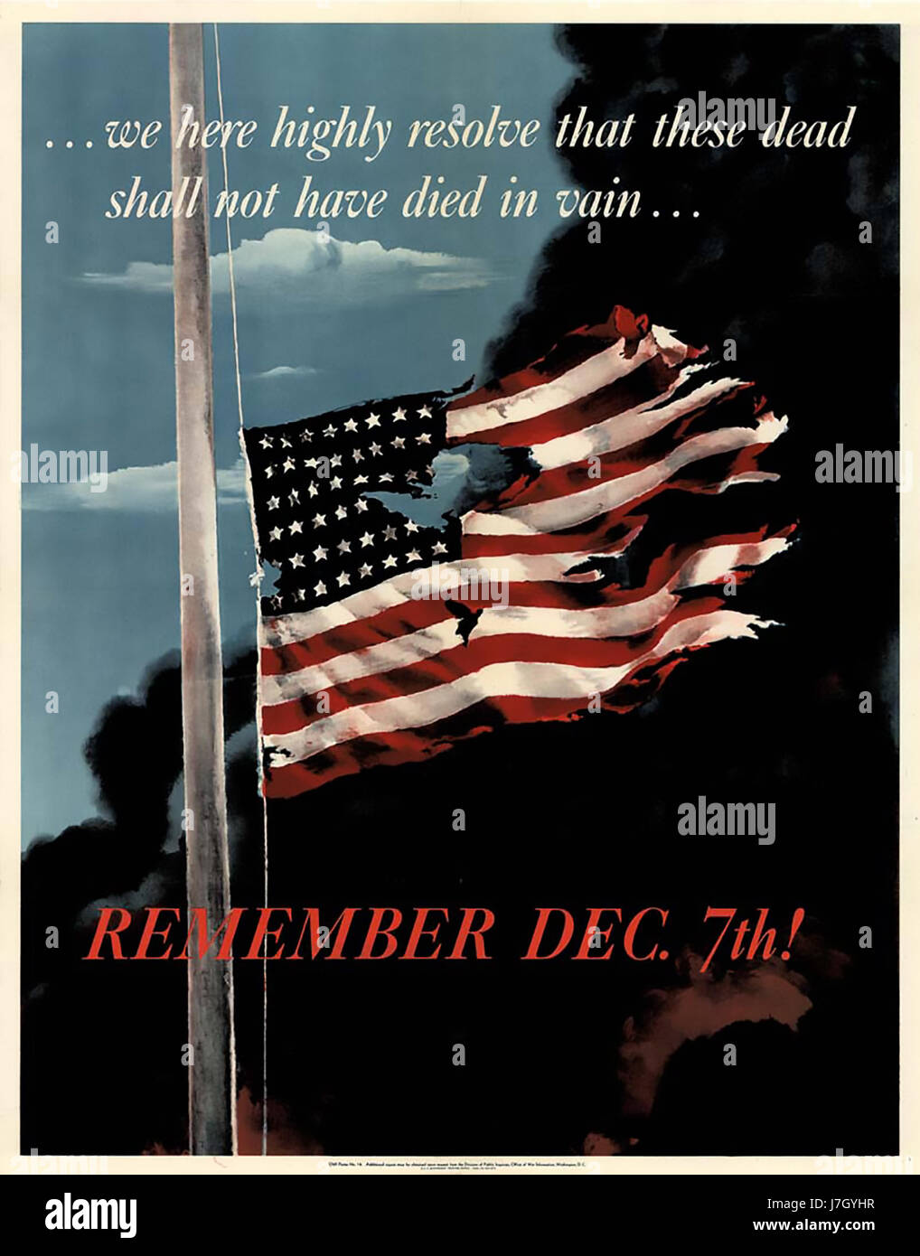 PEARL HARBOUR 7 December 1941. American poster published in January 1942 Stock Photo