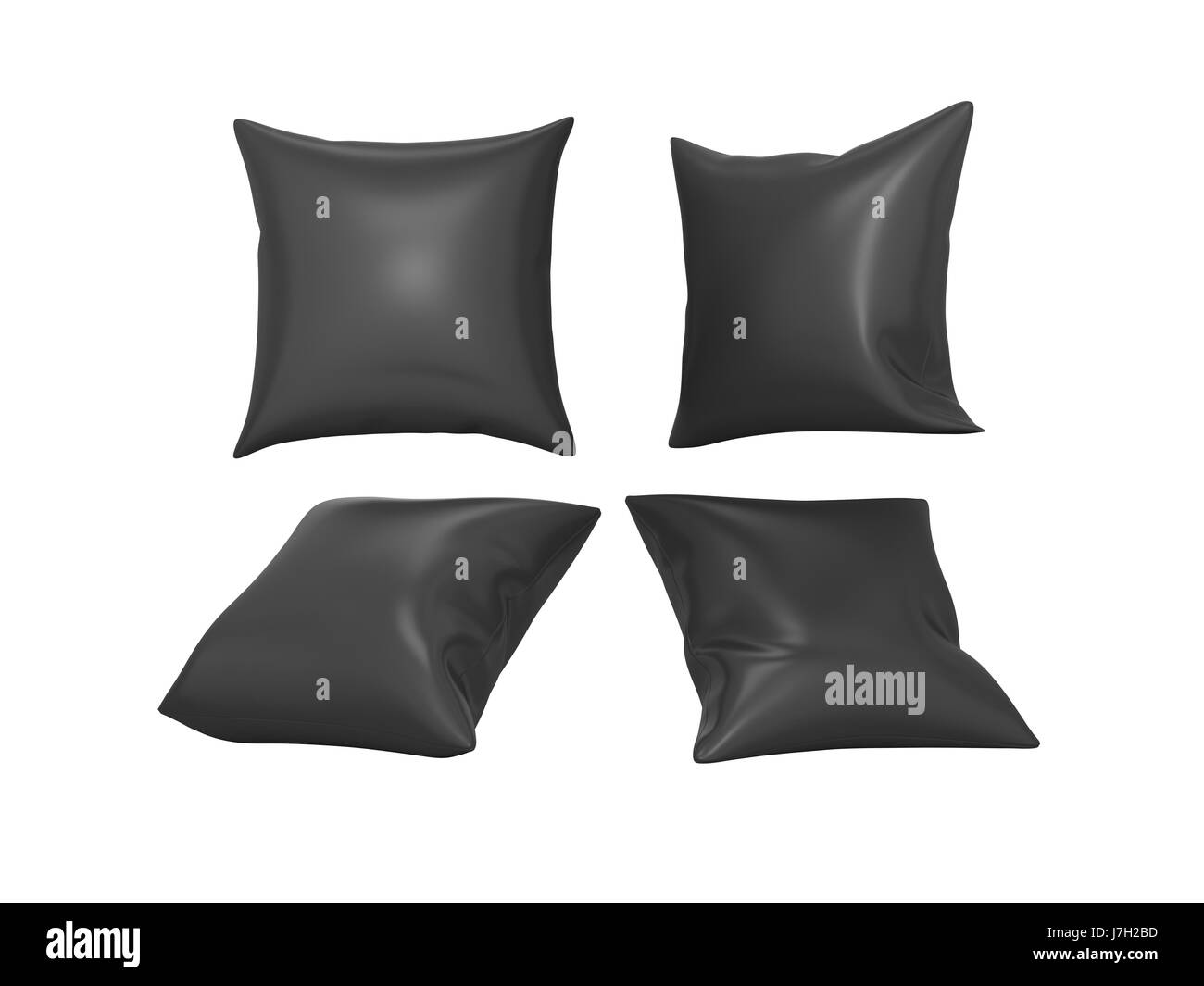 black blank square decorative pillow with clipping path Stock Photo