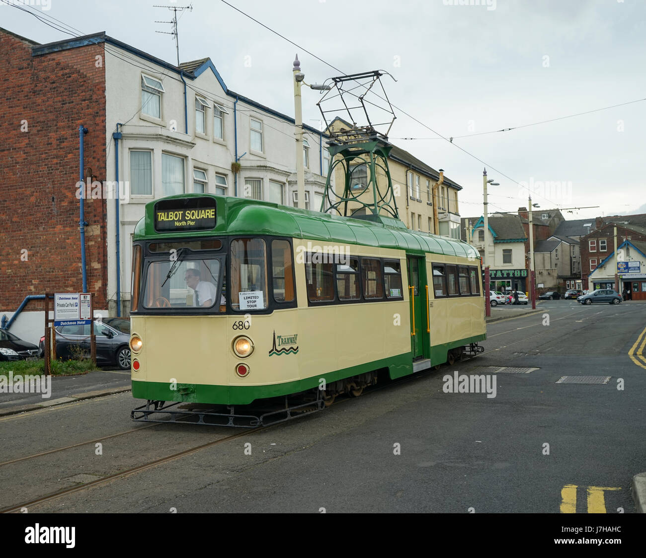 Blackpool Single Decker Tramcar No.680 in Hopton Street -1 Stock Photo