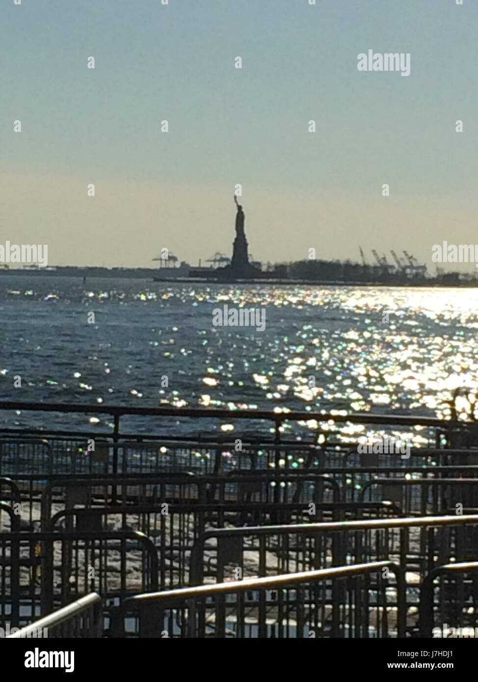 Statue of Liberty from Battery Park New York Stock Photo Alamy