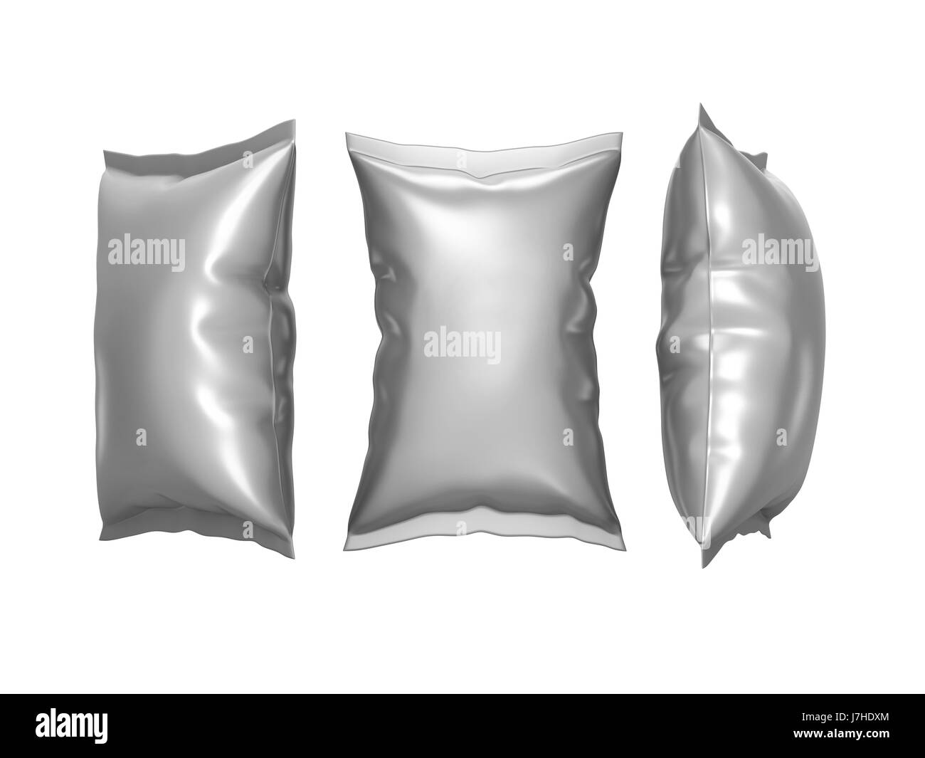 blank  foil pouch use for your product like snack package with clipping path Stock Photo