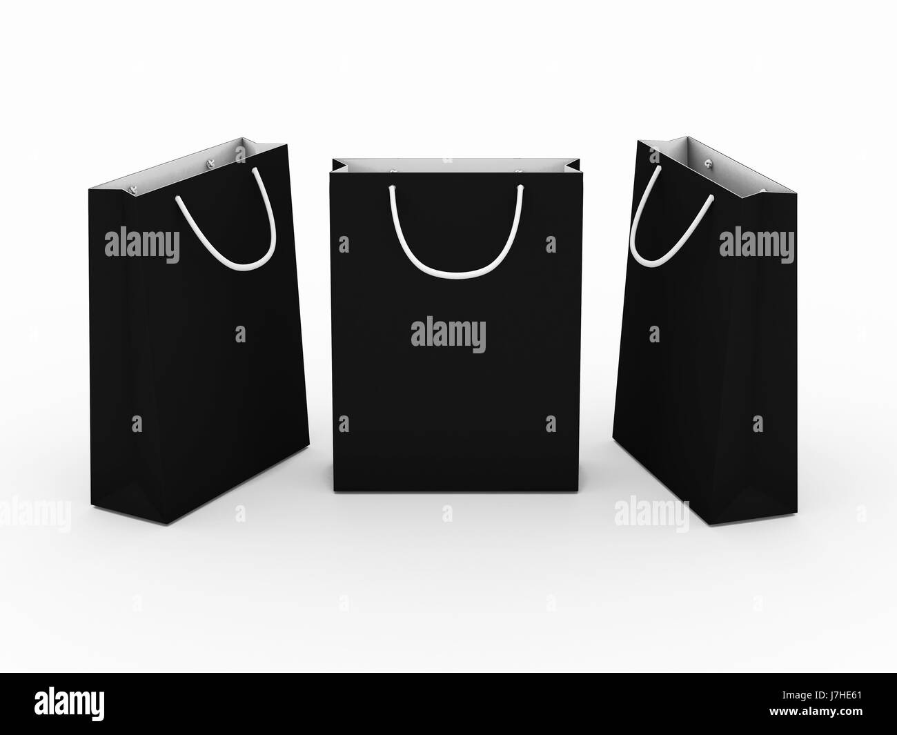 Black blank shopping bag  with clipping path, ready for your texture , design or brand on it Stock Photo