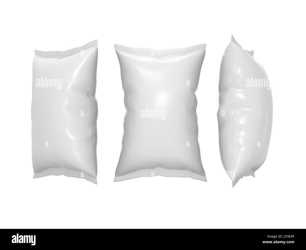 White blank  plastic  pouch use for your product like snack package with clipping path Stock Photo