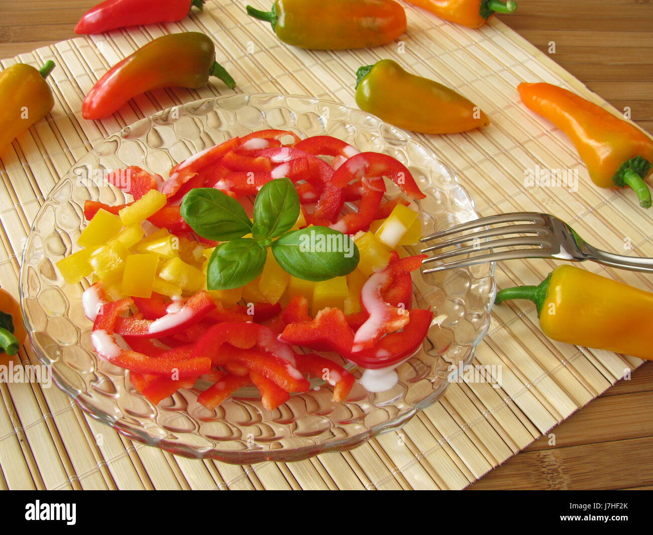 vegetable salad with peppers Stock Photo