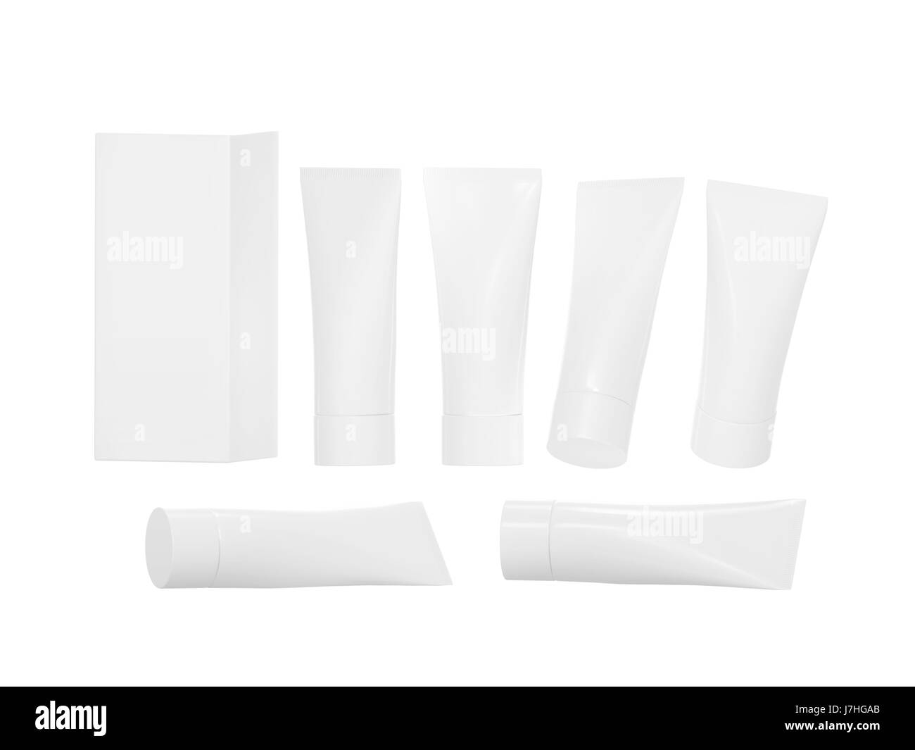 White plastic  hygiene tube  with clipping path. packaging with cap  mock up ready for your product  like beauty cream, gel  or medical product . easy Stock Photo