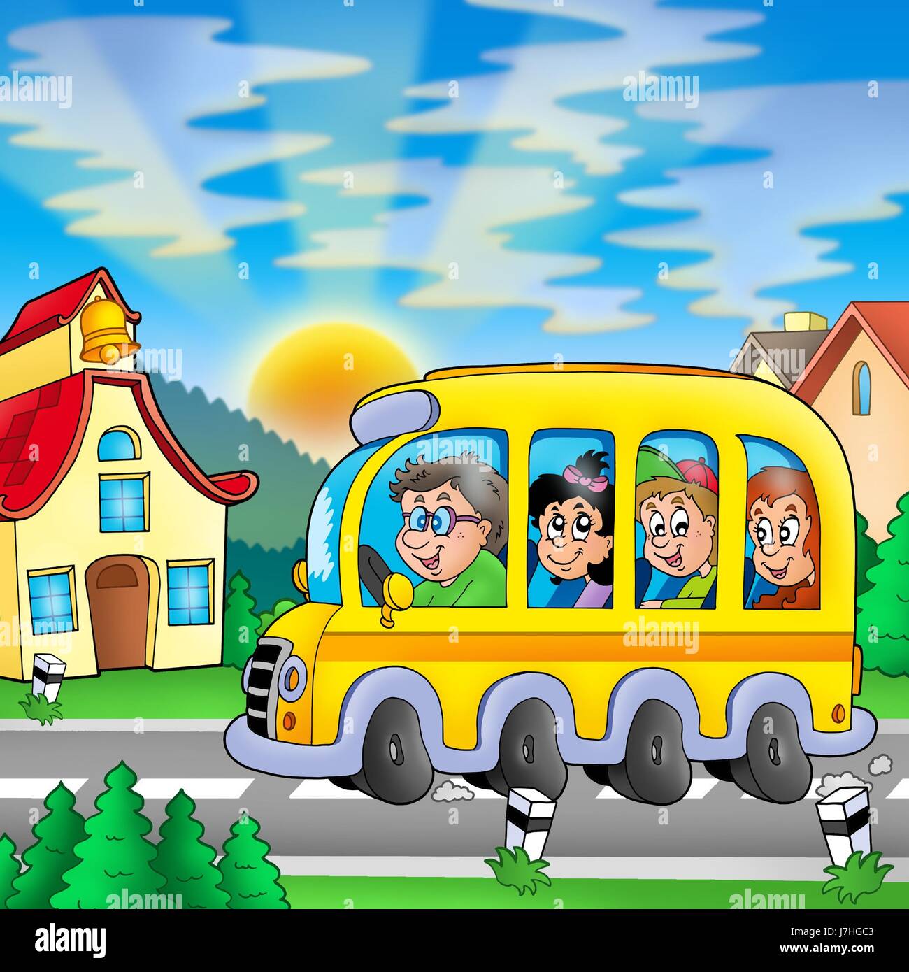 vehicle driver driving means of travel bus omnibus coach school