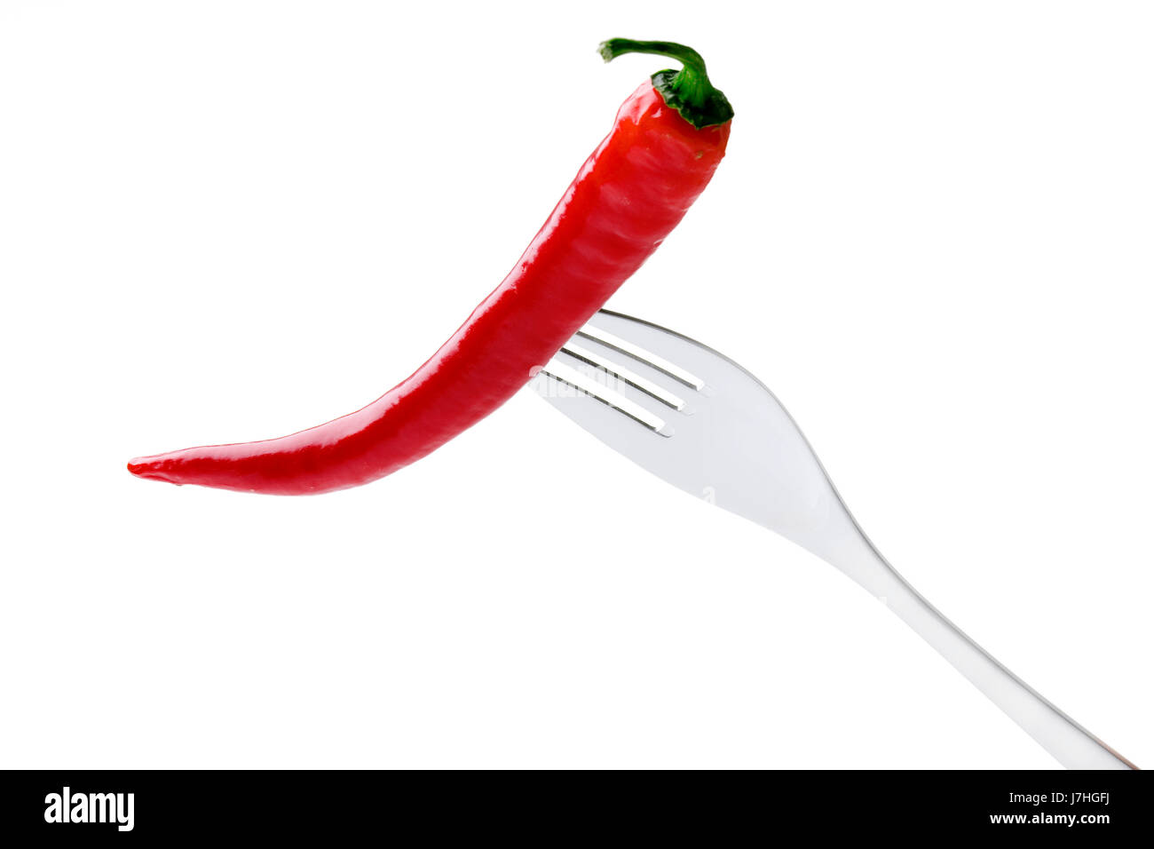 pepperoni on fork Stock Photo Alamy