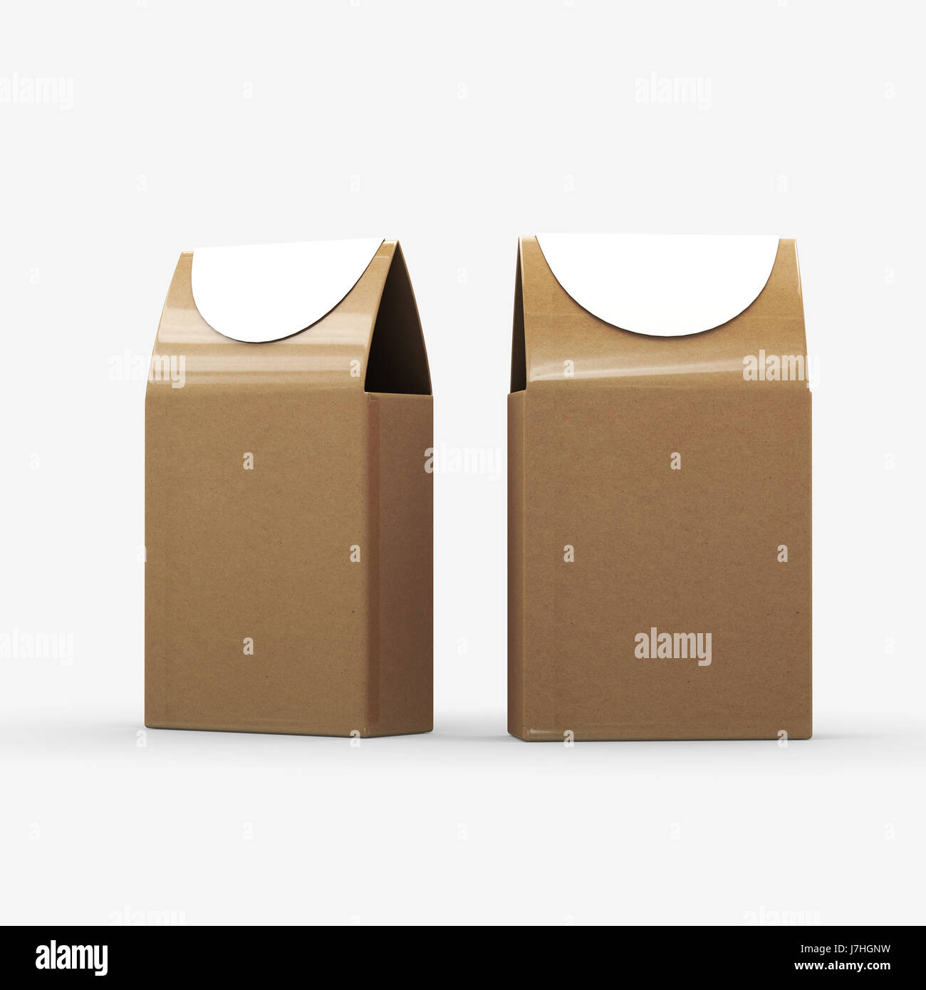 Brown paper food box packaging with clipping path. Packaging for