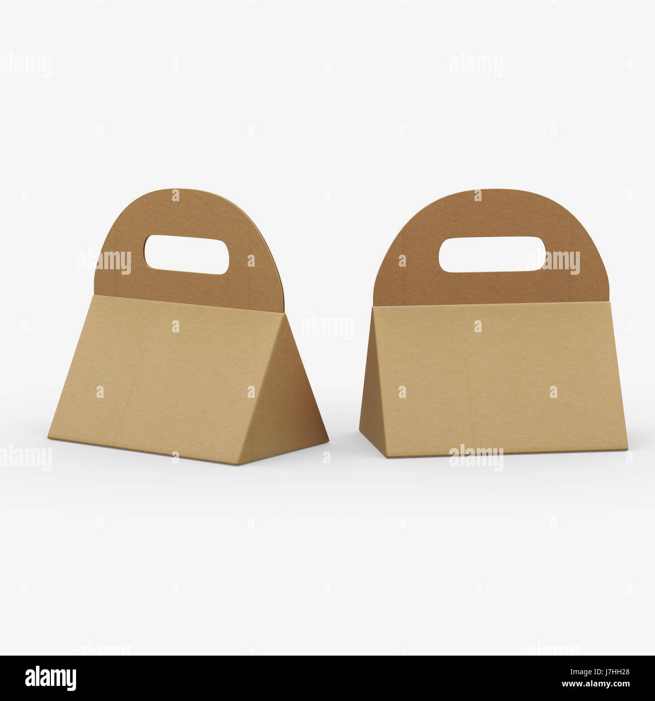 Download Kraft Paper Triangle Box With Handle Clipping Path Included Stock Photo Alamy PSD Mockup Templates