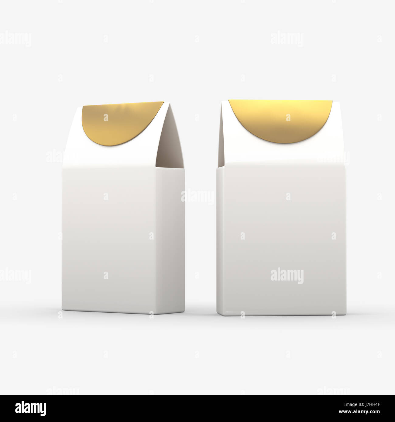White and gold paper food box packaging with clipping path. Packaging ...